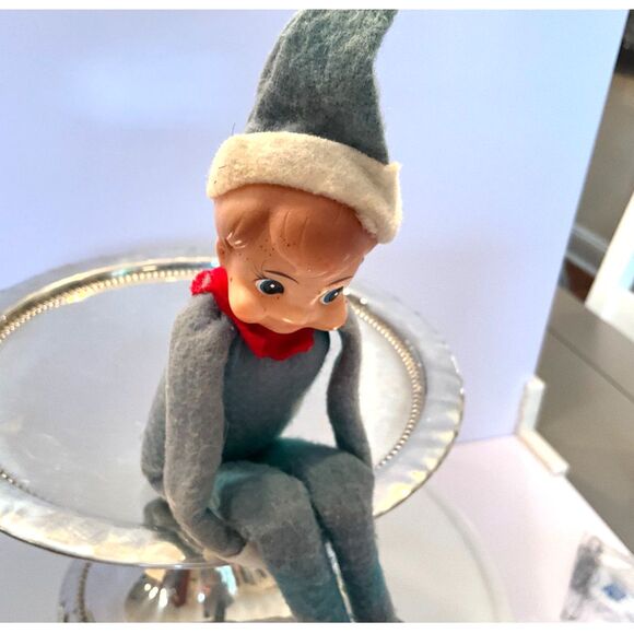 Pixie Legend Inarco Knee Hugger Elf Pixie 1965 Japan green and red felt - Picture 1 of 5